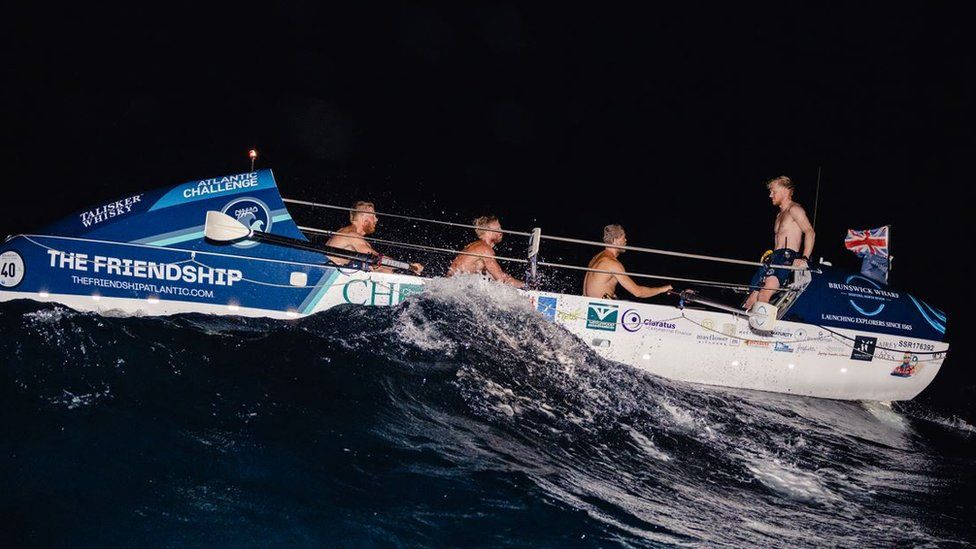 The four brothers rowing in the Atlantic