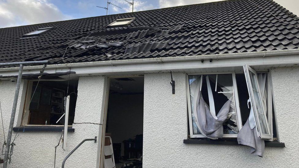 Damage to a house in Derry following a gas explosion