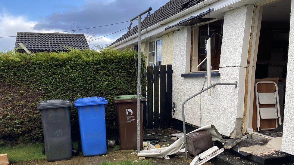 Damage to a house in Derry as a result of a gas explosion