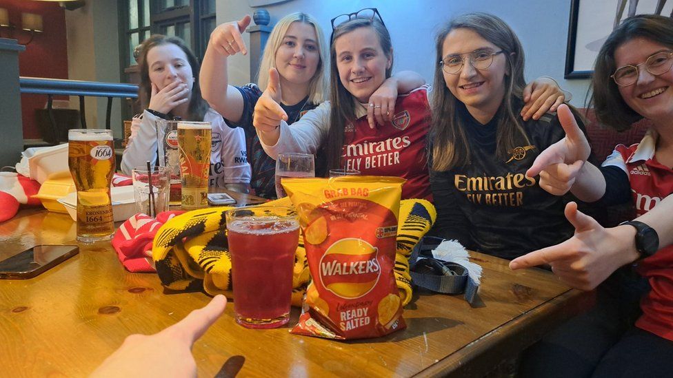 Arsenal fans at the New Moon in Crawley