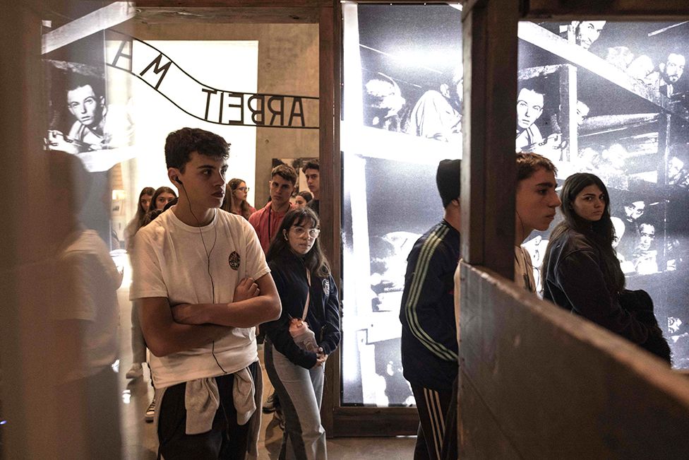 Young visitors were also seen at the Yad Vashem Holocaust Memorial museum in Jerusalem on 26 January 2023