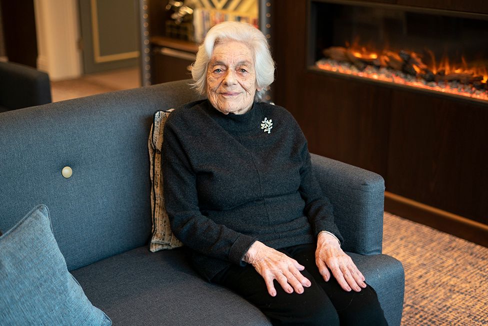Holocaust survivor Vera Schaufeld photographed at her home in north London on the eve of Holocaust Memorial Day 2023