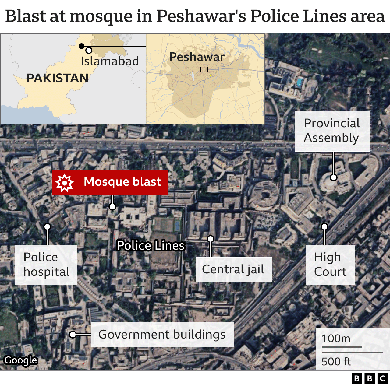 Map to show location of blast