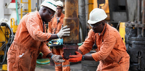 File photo of workers on a oil rig