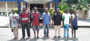 The seven were arrested by the police