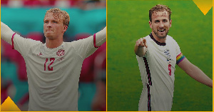 Kasper Dolberg(L) and Harry Kane will be leading their respective countries today