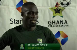 Elmina Sharks player, James Bissue has got the whole world talking about his goal