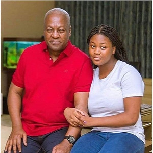 Former President of Ghana, John Dramani Mahama with his daughter