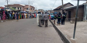 a young boy has been hit by a stray bullet at Asokore Mampong