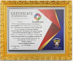 The plaque from Hearts of Oak Chapter 89