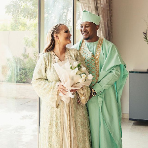 Shafik Mahama with his wife, Asma