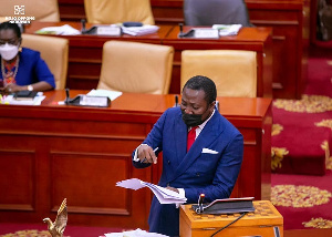 Member of Parliament for Effutu Constituency, Alex Afenyo Markin speaking on the floor of Parliament
