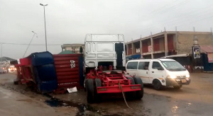 The truck believed to be heading towards Amasaman from Takoradi