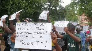 KNUST students demonstrate in line with hostel fees surge