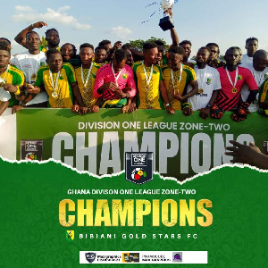 Bibiani Gold Stars won Zone 2 of Division One League to qualify for the GPL