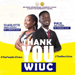 Newly appointed SRC executives President and Vice president, Paul Adu and Charlotte Amma
