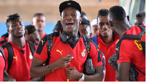 Gyan with some of his Black Stars teammates
