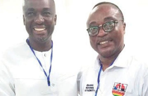 New GBA boss Kotey Neequaye (left) with a regional president Twintoh Walker