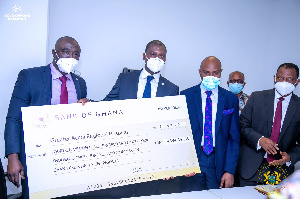 The president's cheque will cover all the bills involved in the surgery for the twins