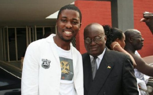 A plus in a pose with President Akufo-Addo