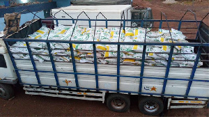 A truck with some COCOBOD chemicals and fertilizers