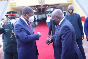 Angola’s President Joao Manuel Goncalves Lourenco and President Akufo-Addo