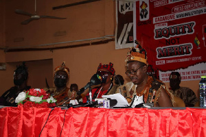 Leaders of the Ga-Adangme Tahuloi Akpee at the press briefing