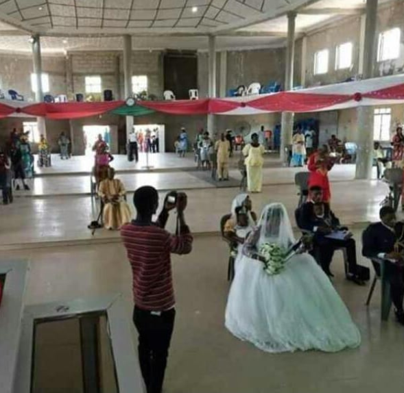 See how a couple and their guests observed social distancing at their wedding in Benue (photo)