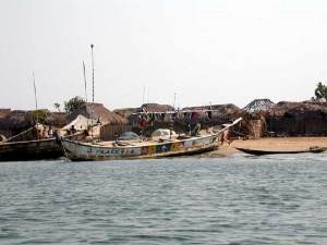 Several fishing boats filled with fish catch had berthed