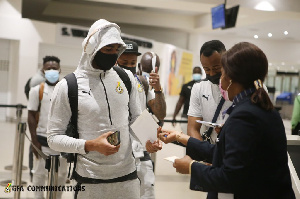 Some Black Star players arriving at the airport