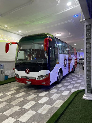 The newly-acquired 49-seater bus