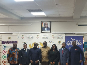 Newly inaugurated members of the Board of GEXIM with Minister of State for Finance, Charles Adu Boah