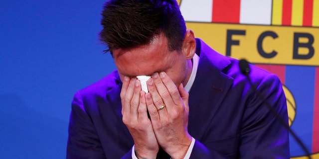Messi in tears at press conference, says 'I wanted to stay' at Barcelona |  Fox News