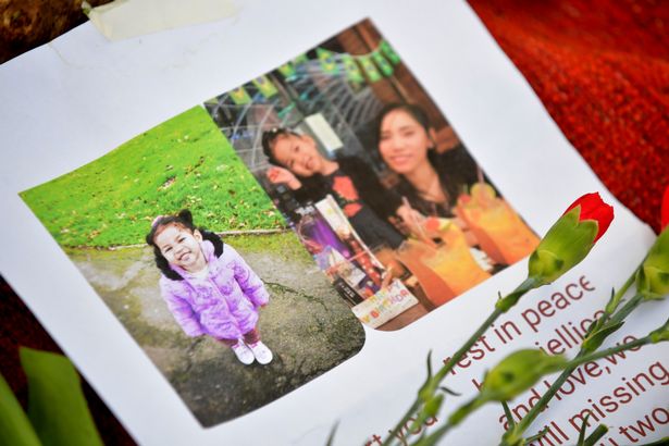 Tributes were left at a vigil held for Bennylyn and her daughter