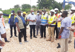 Kwesi Amoako-Atta visited the construction site