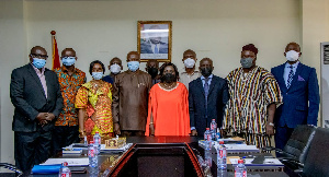 Cecilia Dapaah with the members of the CSWA board after the inauguration