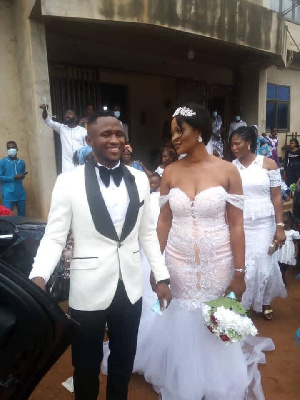 Joseph Esso with his newly wedded wife