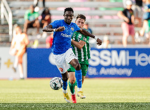 Elvis Amoh in action for his club Rio Grande Valley FC