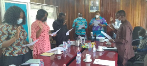The nine-member advisory board members taking their oath