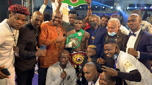 Alfred ‘Bukom Bomber’ Lamptey with his titles