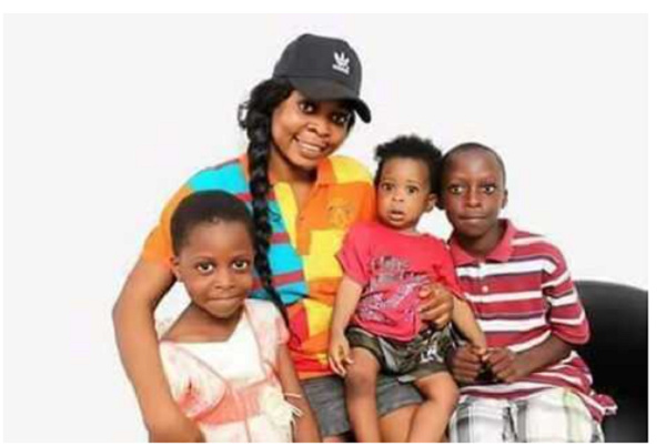Former HIV/AIDS ambassador, Joyce Dzidzor Mensah and her kids