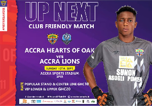 The game is part of Hearts of Oak preparations for Africa