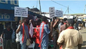 Protesting traders lock up shops of foreigners in Koforidua