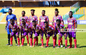 Hearts of Oak players line up for a group photo