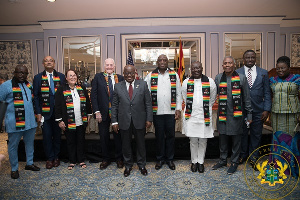 President Akufo-Addo and some of his appointees and their counterparts from the US in a photo