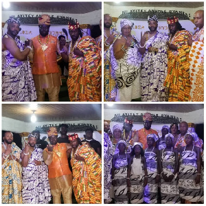 Nii Ayitey Anumle Oyanka I with his new chiefs and some of his subjects