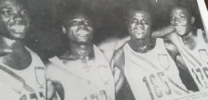 Ghana's gold winning relay team in the 1966 Commonwealth Games