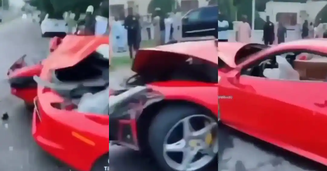 GH man in big trouble as he crashes Ferrari car he rented just to impress his friends