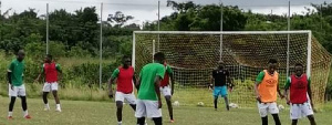 Zimbabwean players training ahead of the game