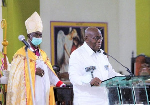 President Akufo-Addo during a church service